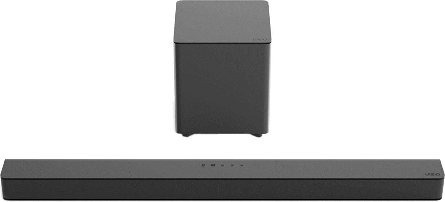 VIZO V-Series 2.1 Home Theater Sound Bar with DTS:X, Wireless Subwoofer, Bluetooth, Voice Assistant Compatible, Includes Remote Control - V21-H8 (Renewed)