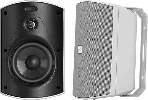 Polk Audio Patio 200 Indoor/Outdoor Speaker with 3/4 Anodized-Aluminum Dome Tweeter 5 Mineral-Filled Polymer Cone Woofer, 2-Way Speaker System, All-Weather Durability, Wall Mountable, White