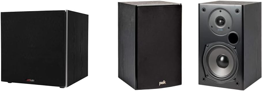 Polk Audio PSW10 Powered Subwoofer with T15 Bookshelf Speakers