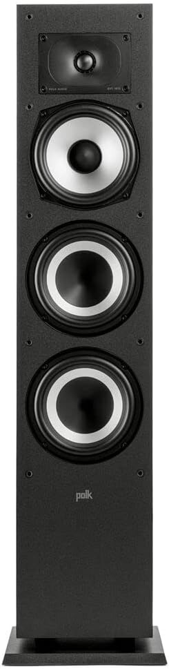 Polk Monitor XT60 Tower Speaker - Hi-Res Audio Certified, Dolby Atmos, DTS:X Auro 3D Compatible, 1 Tweeter, 6.5 Dynamically Balanced Woofer, (2) 6.5 Passive Radiators (Single, Midnight Black)