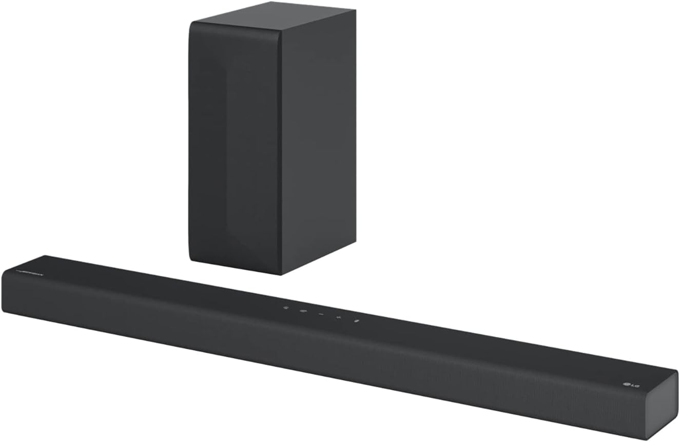 LG S65Q.DUSALLK High-Res Audio Sound Bars for TV, DTS Virtual:X, Synergy TV, Meridian, HDMI, Wireless subwoofer, Black, 3.1 ch