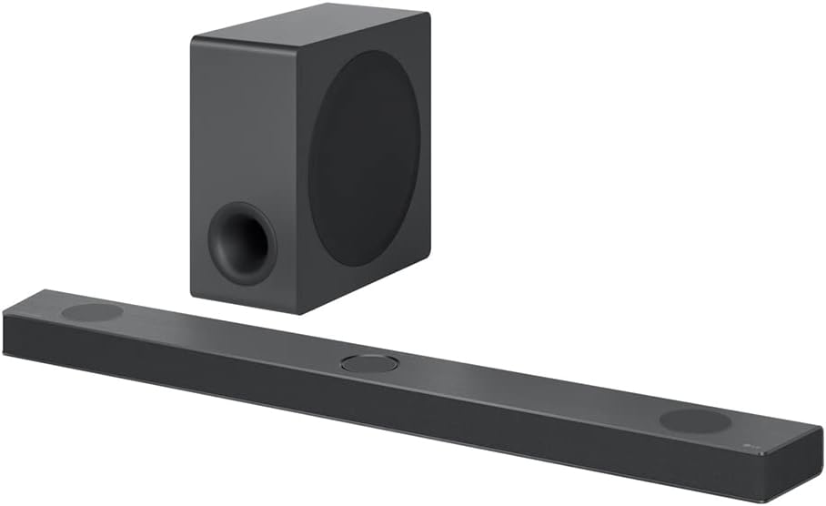 LG Sound Bar and Wireless Subwoofer S90QY - 5.1.3 Channel, 570 Watts Output, Home Theater Audio with Dolby Atmos, DTS:X, and IMAX Enhanced, Black