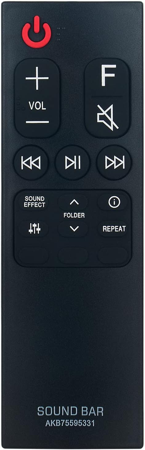 AKB75595331 Replacement Remote Control Applicable for LG Sound Bar SL6Y SPL5B-W SN6Y SPN5B-W SL4 SPH4B-W SL5Y SN7CY SNC4R SPH4B-W SPJ4-S S65S3-S SL4Y SL7Y SLM4R SN6 SPN5BM-W