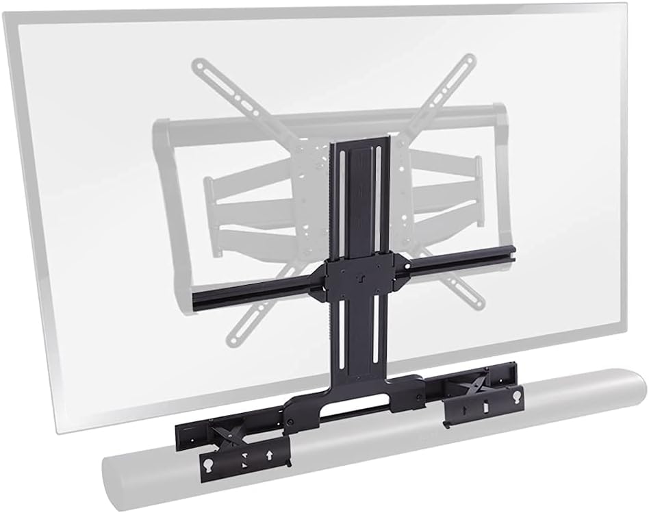 Sanus Soundbar Mount Designed for Sonos Arc Sound bar - Height Depth Adjustable for Dolby Atmos - Universal Compatibility with SANUS Other TV Mounts - Easy Assembly -OSSATM