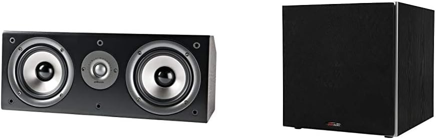 Polk Audio CS1 Sound Speakers, Black Polk Audio PSW10 Floor Standing Subwoofer, Black