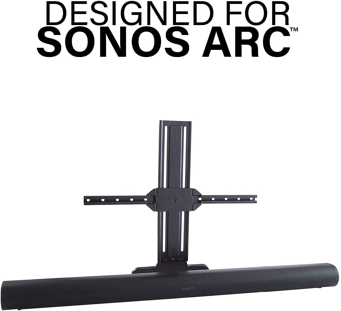 Sanus Soundbar Mount Designed for Sonos Arc Sound bar - Height Depth Adjustable for Dolby Atmos - Universal Compatibility with SANUS Other TV Mounts - Easy Assembly -OSSATM