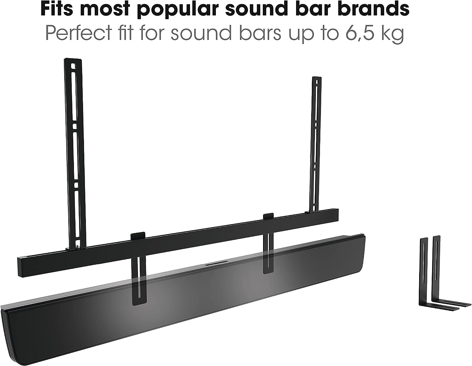 Vogels SOUND 3550 soundbar mount | Also fits Bose Soundbar 500/700 | Sonos Arc/Beam/Playbar | Samsung | Sony | LG and JBL | mount for VESA 100 to 600 | Black | Max. 14.3 lbs (6,5 kg)