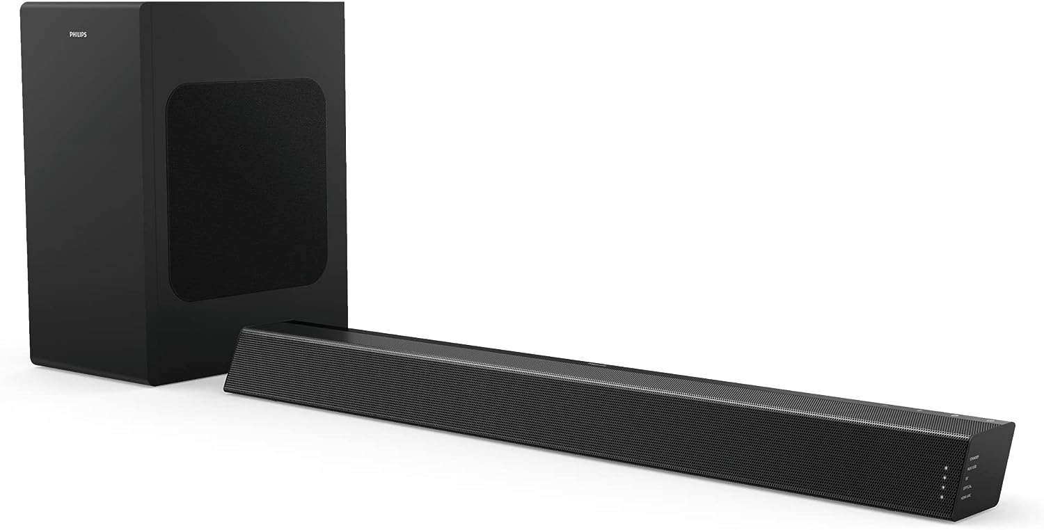 PHILIPS B7305 2.1 Channel 300 Watts Dolby Audio Performance Soundbar Speaker with Wireless Subwoofer, HDMI ARC (TAB7305)