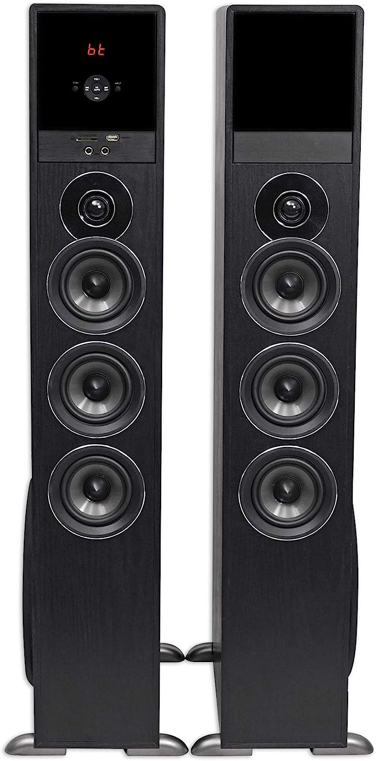 Rockville TM150B Black Home Theater System Tower Speakers 10 Sub/Bluetooth/USB