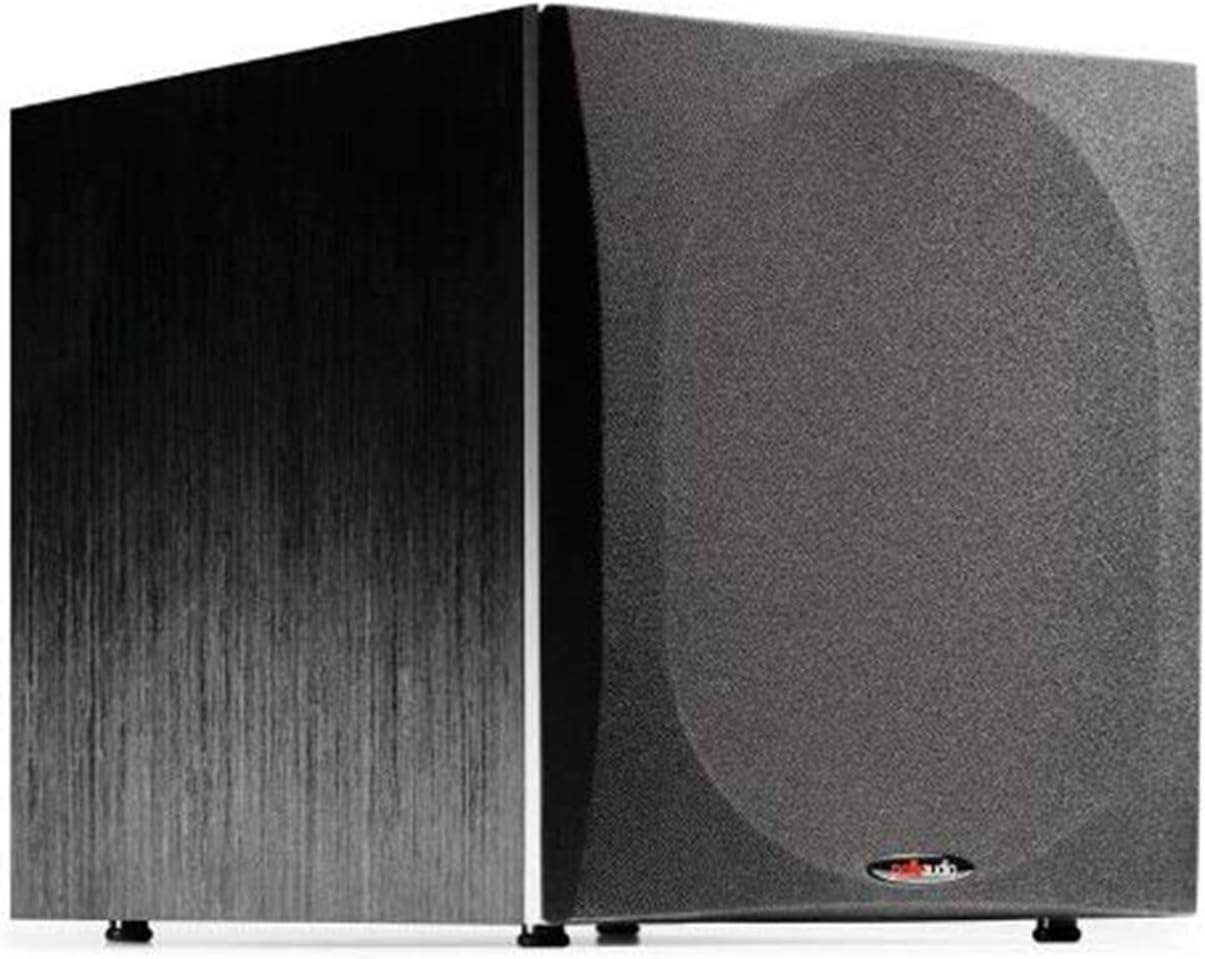 Polk Audio PSW505 12 Powered Subwoofer - Deep Bass Impact Distortion-Free Sound, Up to 460 Watts, Easy Integration with Home Theater Systems, BLACK