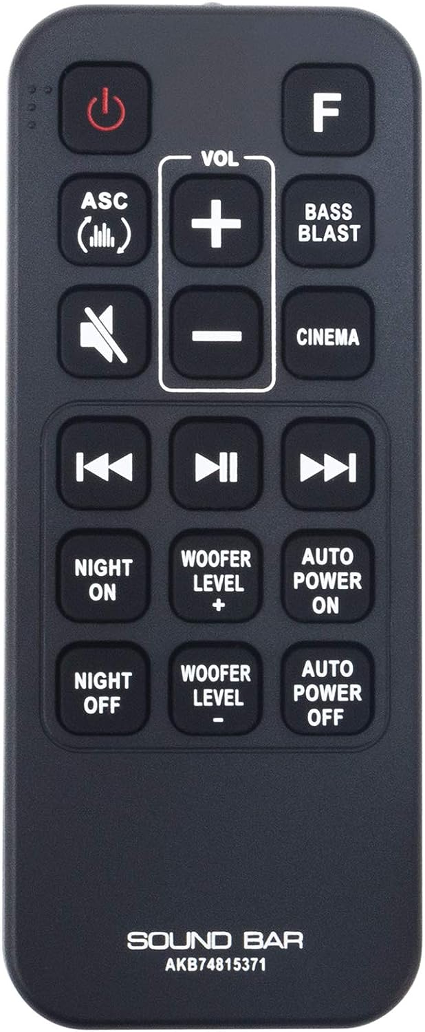 AKB74815371 Replacement Remote Fit for LG Wireless Sound Bar SK3D (SK3D, SPH4B-W) SK4D (SK4D, SPH4B-W) SJ4