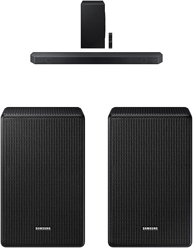 SAMSUNG HW-Q900C 7.1.2ch Soundbar w/Wireless Dolby Audio, Q-Symphony, SpaceFit Sound Pro, (Newest Model) w 9500S Wireless Rear Speaker Kit (2021 Model)