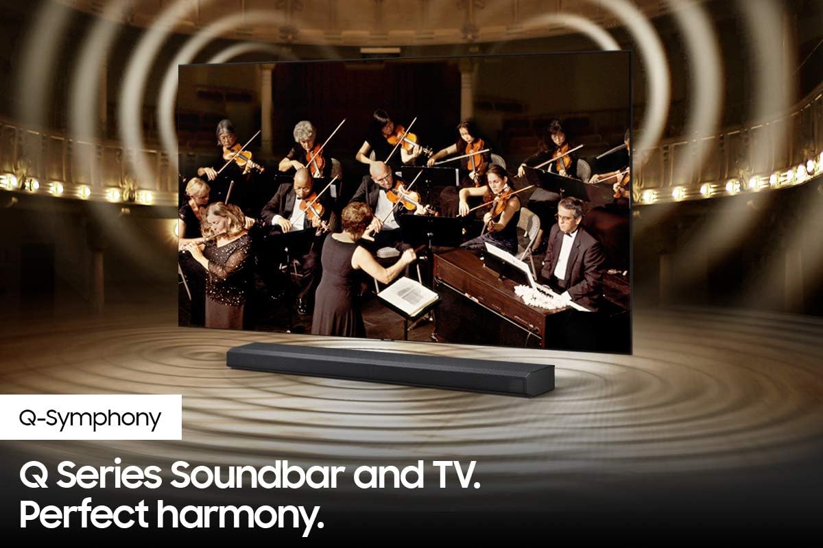 SAMSUNG HW-S60B 3.1ch Soundbar w/Dolby Atmos, DTX Virtual:X Q Symphony, Adaptive Sound, Game Mode 9500S Rear Speaker Kit - Wireless Dolby Atmos/DTS: X (SWA-9500S, 2021 Model)