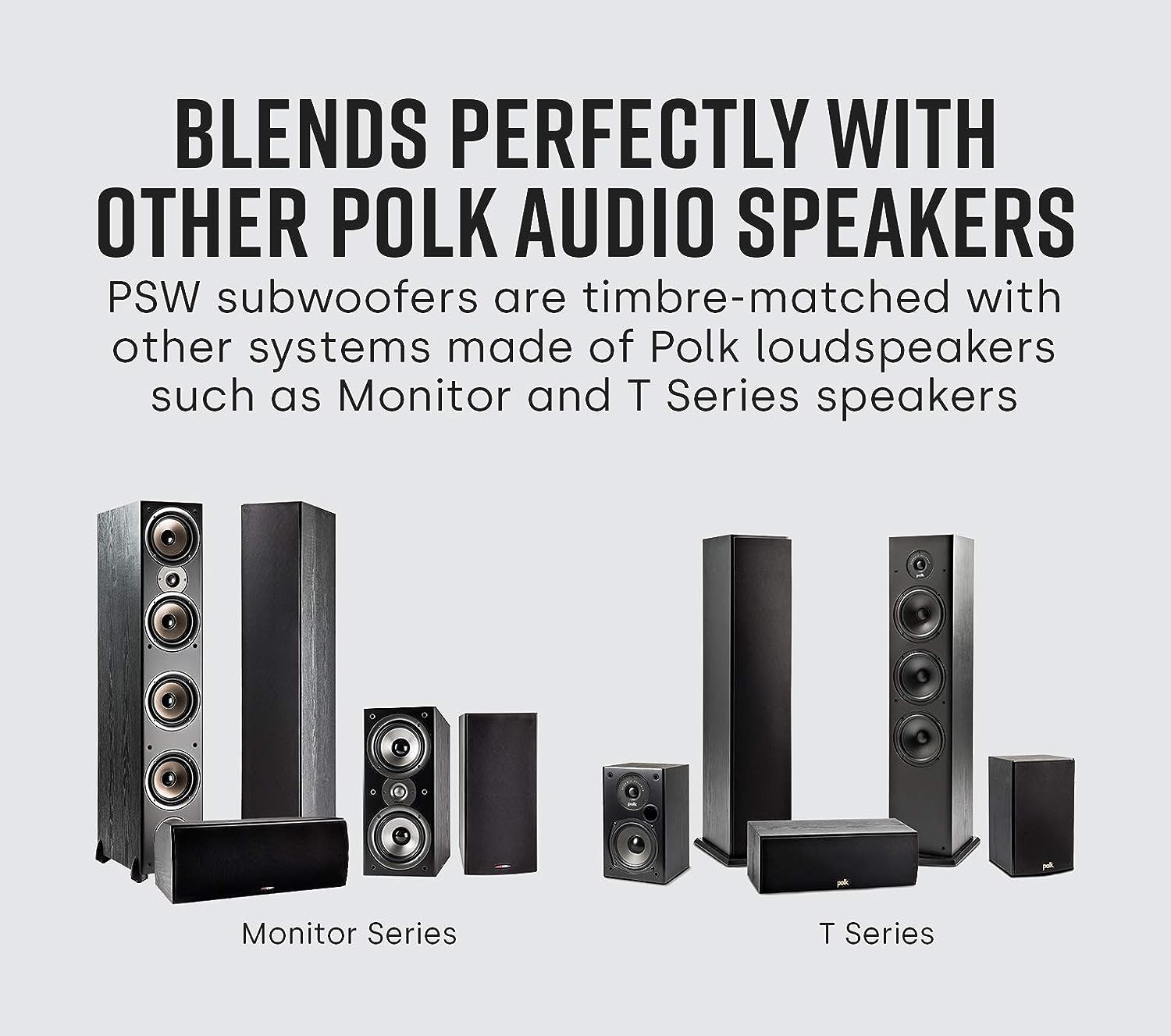 Polk Audio PSW10 10 Powered Subwoofer - Power Port Technology, Up to 100 Watts, Big Bass in Compact Design, Easy Setup with Home Theater Systems Black