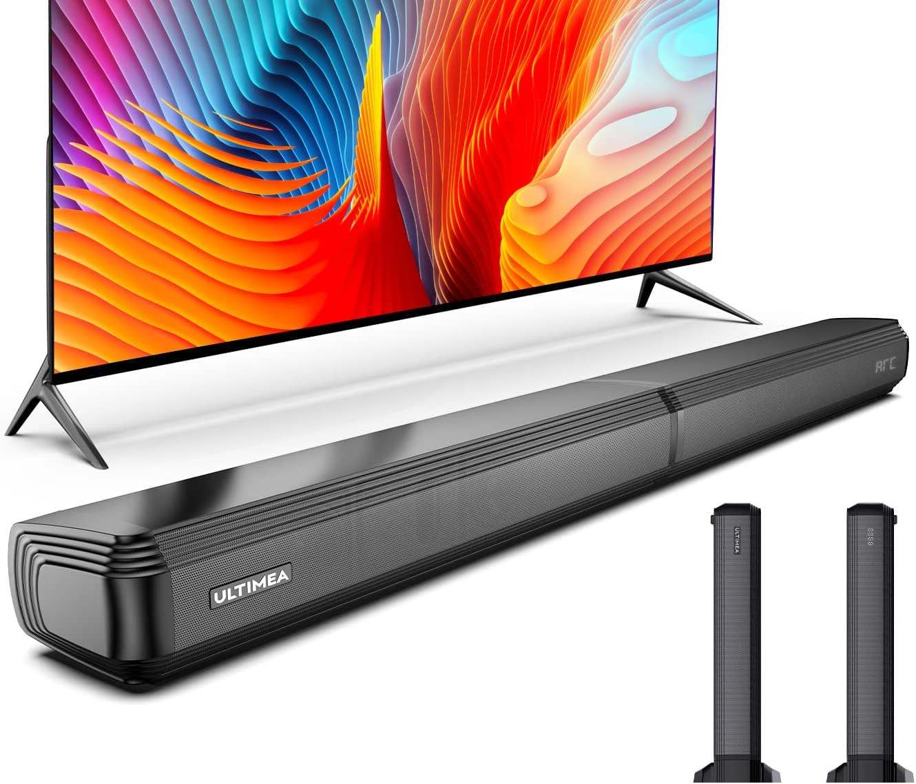 ULTIMEA 2.2ch Sound Bars for TV, 2-in-1 Separable TV Soundbar, 2 TV Speakers Sound Bar for Surround System, 32Inch PC Sound Bar Bluetooth 5.0/Optical/Aux/USB/HDMI Home Theater Soundbar, Wall Mountable