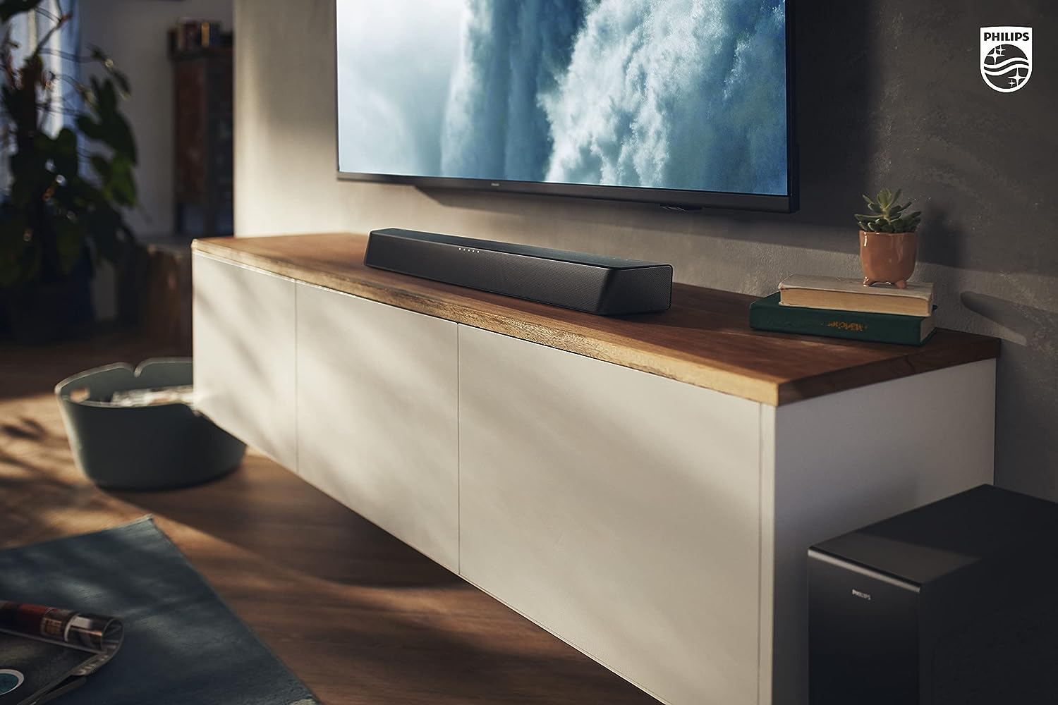 PHILIPS B7207 2.1-Channel Soundbar with Wireless Subwoofer and Dolby Digital Plus