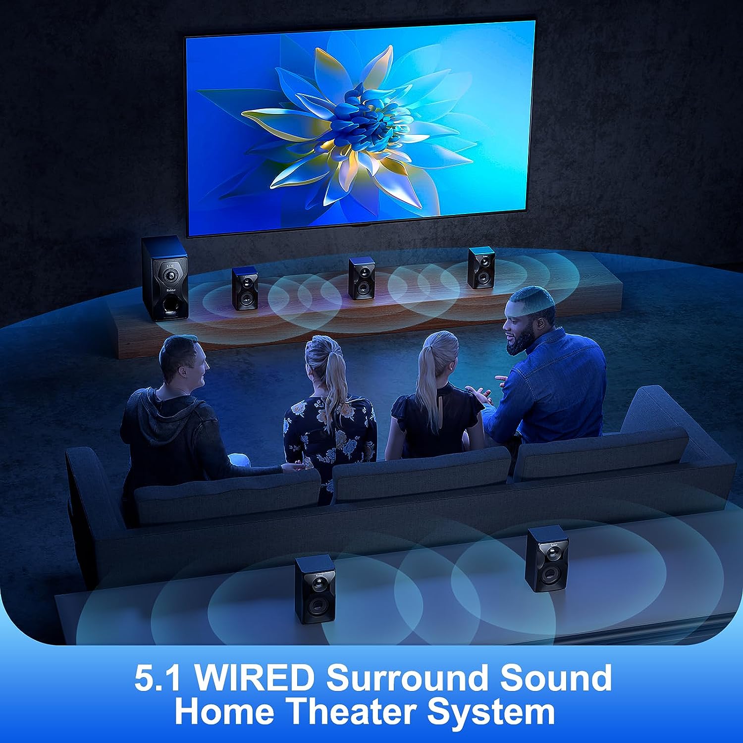 Bobtot Surround Sound Speakers Home Theater Systems - 700 Watts Peak Power 5.1/2.1 Stereo Bluetooth Speaker System 5.25 Subwoofer Strong Bass with HDMI ARC Optical Input