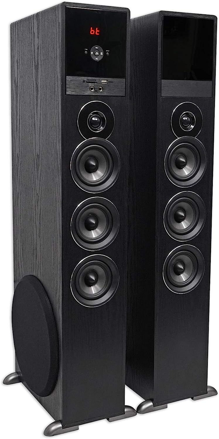 Rockville TM150B Black Home Theater System Tower Speakers 10 Sub/Bluetooth/USB