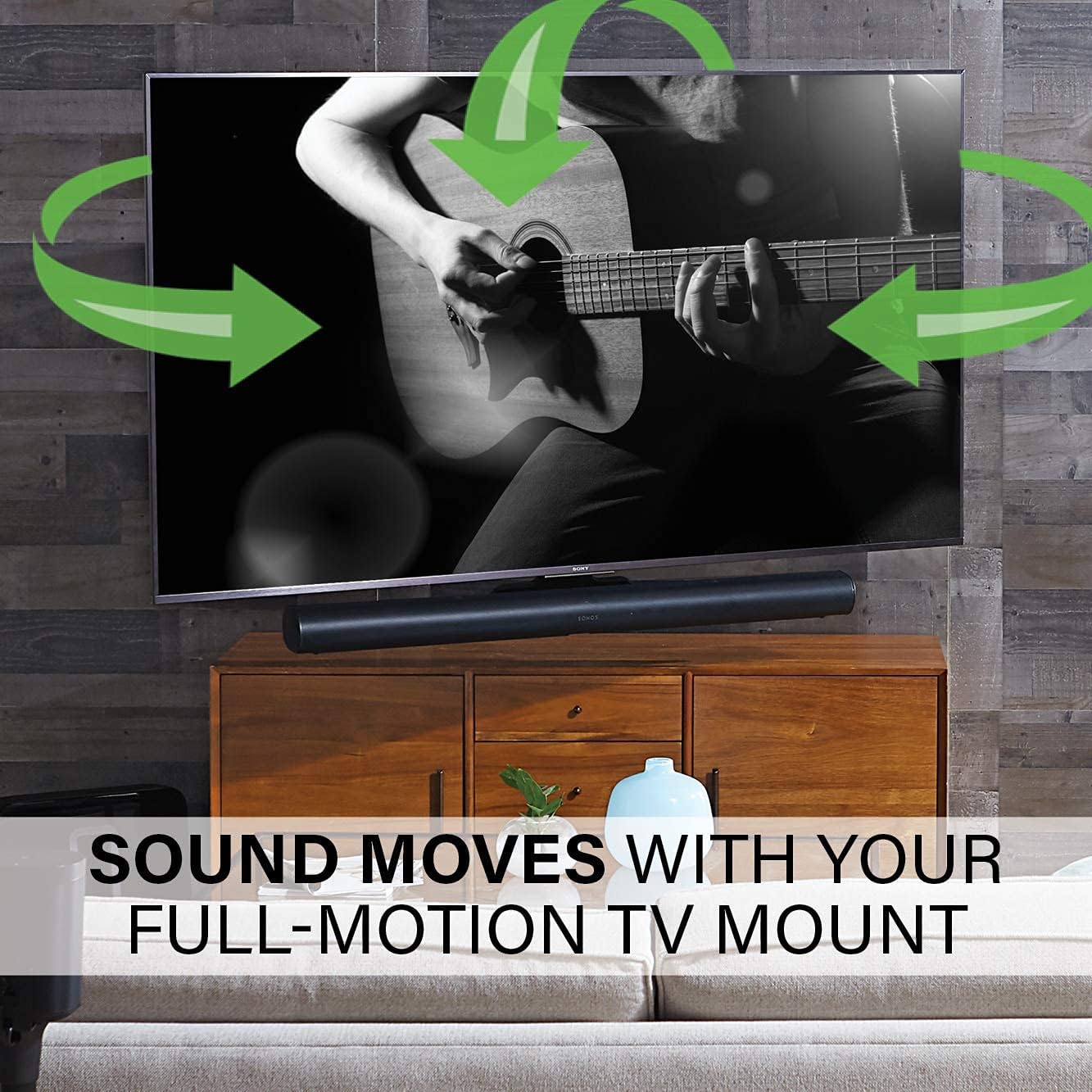 Sanus Soundbar Mount Designed for Sonos Arc Sound bar - Height Depth Adjustable for Dolby Atmos - Universal Compatibility with SANUS Other TV Mounts - Easy Assembly -OSSATM