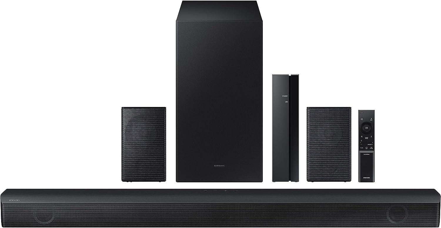 SAMSUNG HW-B57 B-Series 4.1ch Soundbar w/Dolby Audio/DTS Virtual X, Game Mode, Wireless Bluetooth TV Connection, Rear Speaker Kit Subwoofer Included (Renewed)