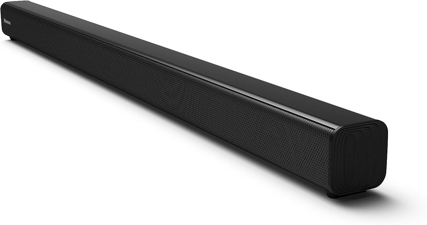 Hisense HS205 2.0ch Sound Bar, 60W, Roku TV ready, Enhance TV enjoyment, Bluetooth, HDMI ARC/Optical/AUX/USB, 3 EQ Modes, Black