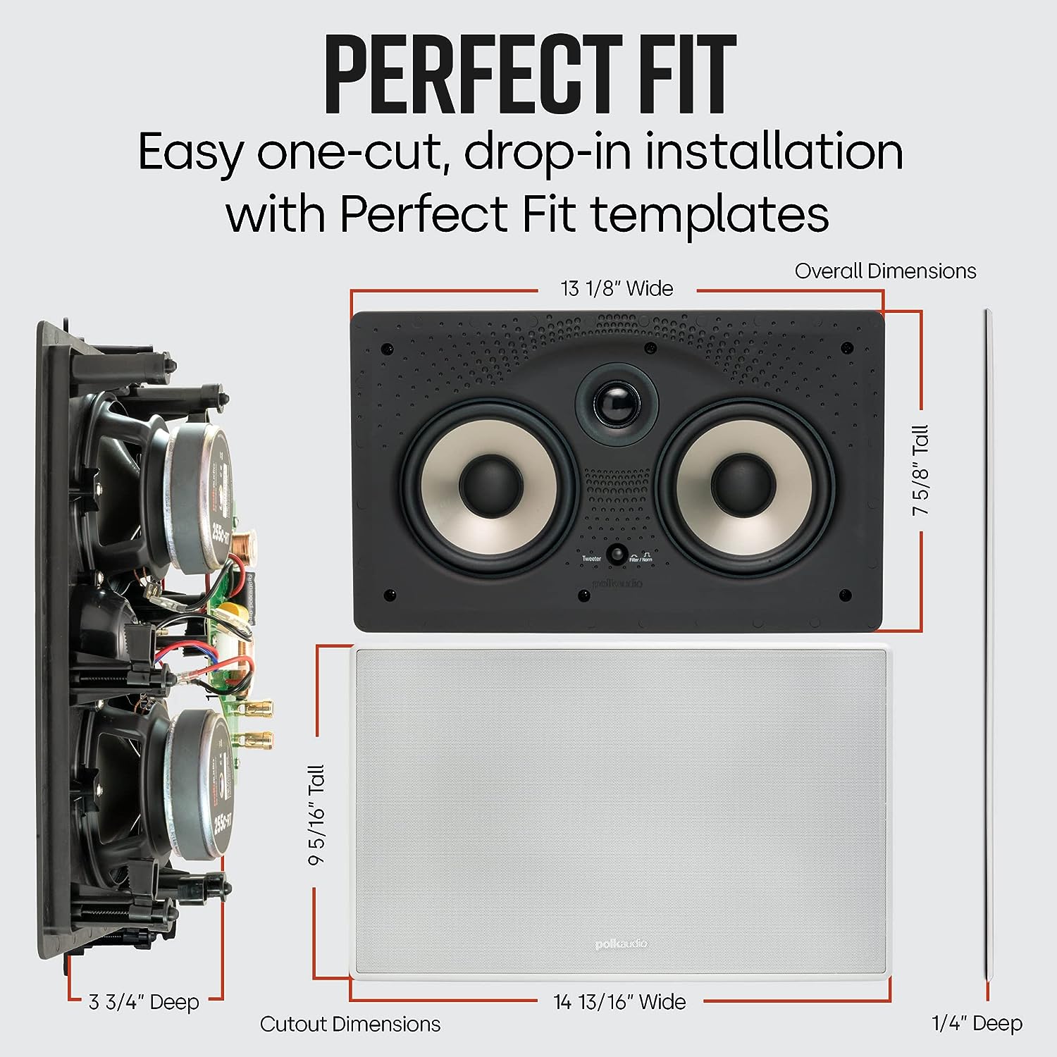 Polk Audio RC60i In-Ceiling Speakers with 255C-RT In-Ceiling Center Channel Speaker