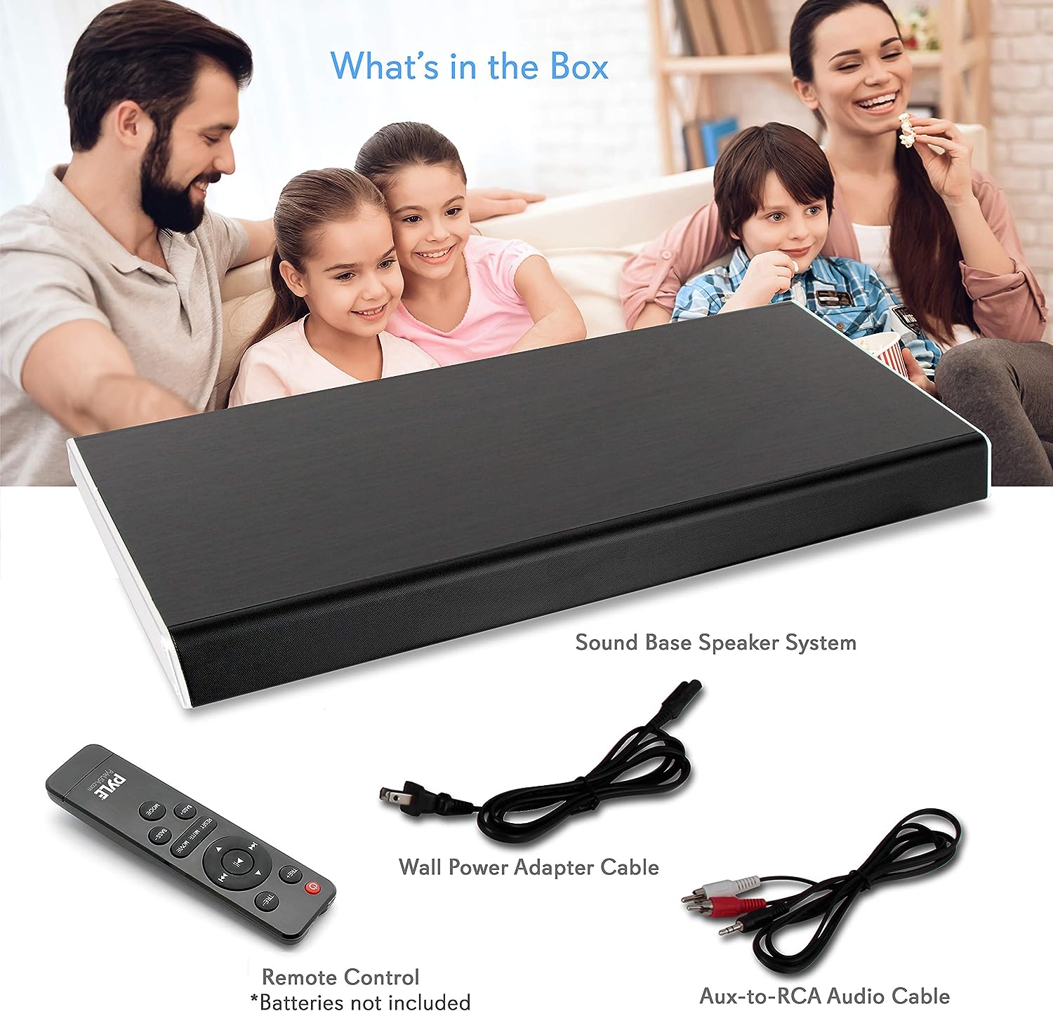 Pyle Surround Sound TV Sound Bar - Bluetooth Compatible Wireless Soundbar for TV w/Built-in Subwoofer Speaker - Television Sound Bar System w/LCD/Digital Optical Audio/RCA/AUX/USB - PSBV820BT, Black