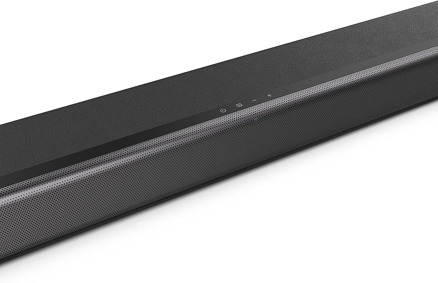 Hisense HS214 2.1ch Sound Bar with Built-in Subwoofer, 108W, All-in-one Compact Design with Wireless Bluetooth, Powered by Dolby Audio, Roku TV Ready, HDMI ARC/Optical/AUX/USB, 3 EQ Modes,Black