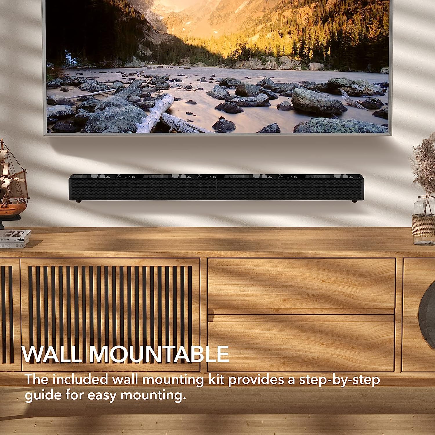 LARKSOUND 2.1 CH Soundbar with Built-in Subwoofer, 31 Inch Sound Bar for TV with Bluetooth/HDMI ARC/Optical/AUX/USB Connections