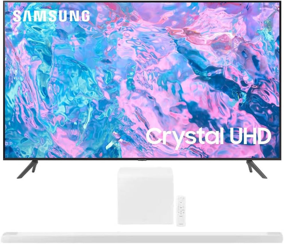 SAMSUNG UN70CU7000FXZA 70 inch Crystal UHD 4K Smart TV 2023 Bundle 3.1.2ch Soundbar Review